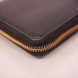 Gucci Long Wallet GG Marmont 456117 Leather Black Women's