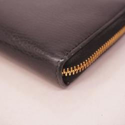 Gucci Long Wallet GG Marmont 456117 Leather Black Women's