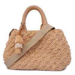 Prada handbag canapa straw natural ladies