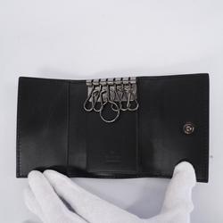 Gucci Key Case Guccissima Interlocking G 237509 Leather Black Men's