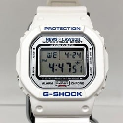 G-SHOCK CASIO Watch DW-5600 NEWS LAWSON Collaboration Triple Name Digital White Men's Mikunigaoka Store ITDSLQ9AFO7M