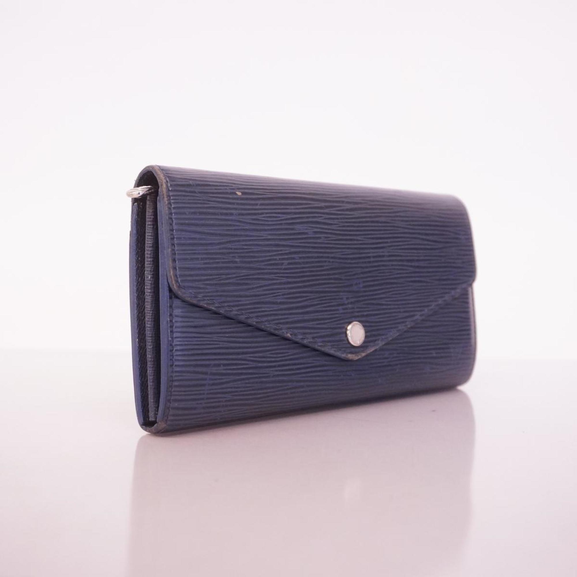 Louis Vuitton Long Wallet Epi Portefeuille Sarah M60585 Indigo Blue Ladies