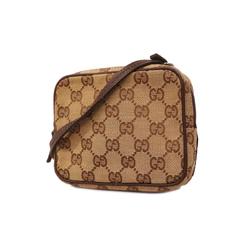 Gucci Shoulder Bag GG Canvas 120975 Brown Women's