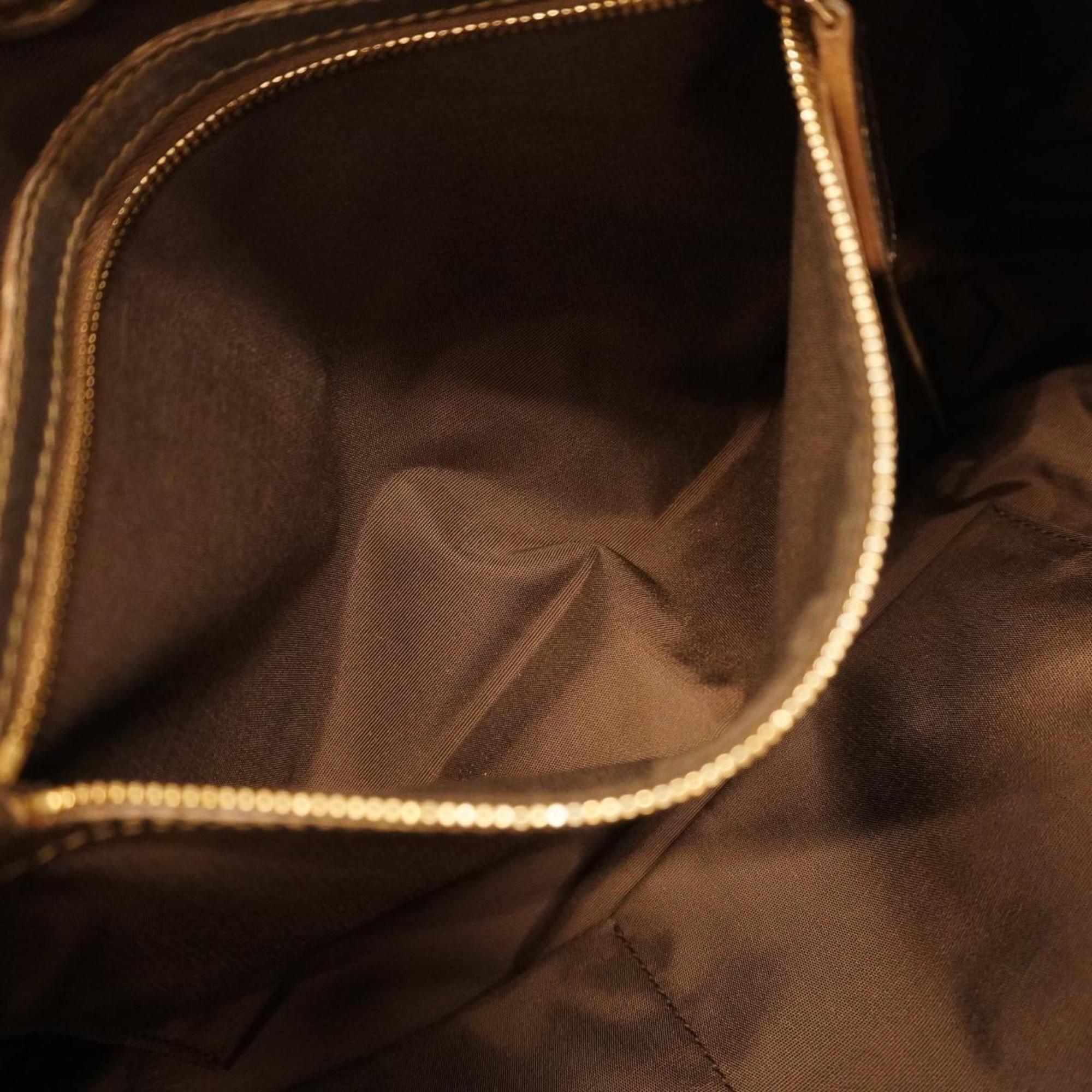 Christian Dior Tote Bag Cannage Pana Coated Canvas Khaki Black Champagne Women's