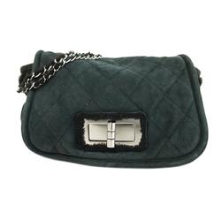 Chanel Shoulder Bag 2.55 W Chain Mouton Black Women's