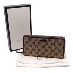 GUCCI Wallet for Women and Men, Long Wallet, Canvas, GG Brown, 307980