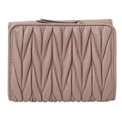 Miu Miu Miu Women's Bi-fold Wallet, Matelasse Leather, Pink, 5ML002, Compact Wallet