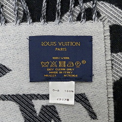 Louis Vuitton LOUIS VUITTON Scarf Women's Stole Echarpe Simply LV Wool Noir M76964 Black Monogram Warm