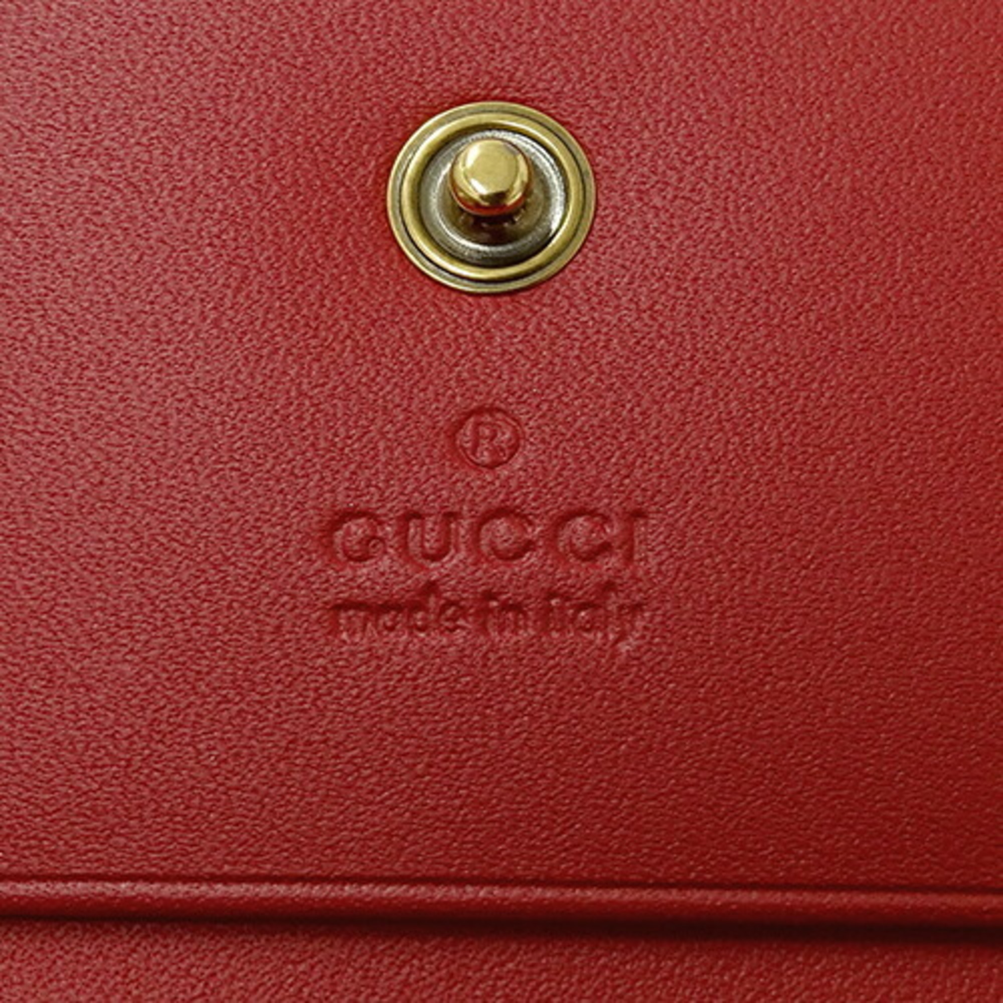 Gucci Women's Wallet Bi-fold Cherry GG Supreme Brown Red 476050 Compact