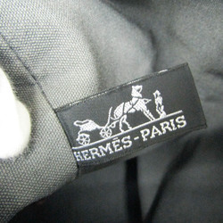 Hermes Polochon Mimil PM Women's Cotton Canvas,Leather Shoulder Bag Brown,Gray
