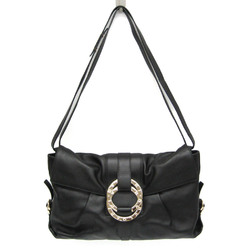 Bvlgari 31258 Women's Leather Shoulder Bag Black
