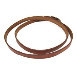 Hermes Hapi Leather,Metal Wrap Bracelet Brown,Silver