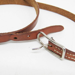 Hermes Hapi Leather,Metal Wrap Bracelet Brown,Silver