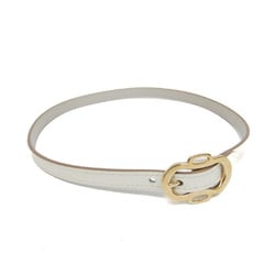 Hermes Bouclée Triple Tool Leather,Metal Bangle Gold,Light Gray,White