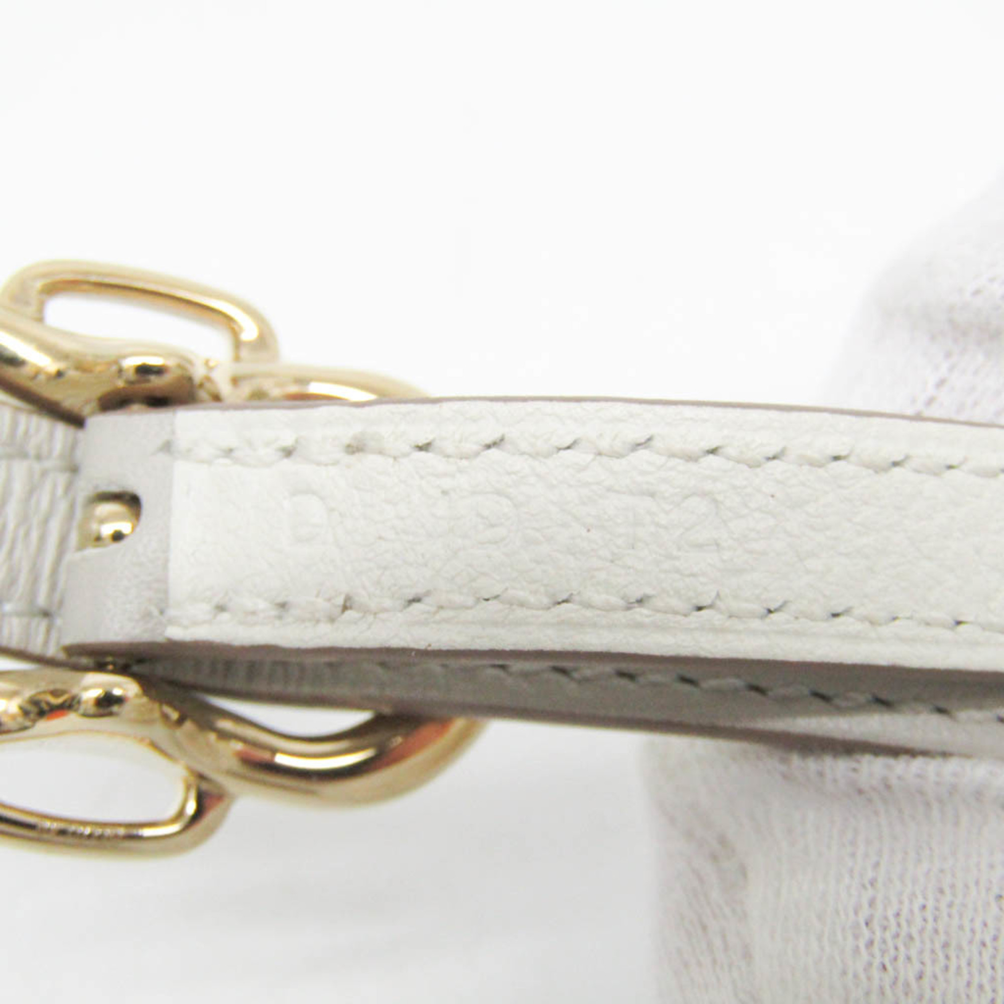 Hermes Bouclée Triple Tool Leather,Metal Bangle Gold,Light Gray,White