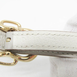 Hermes Bouclée Triple Tool Leather,Metal Bangle Gold,Light Gray,White