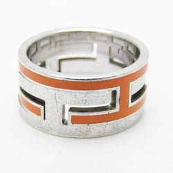 Hermes Move H Silver 925 Band Ring Orange,Silver