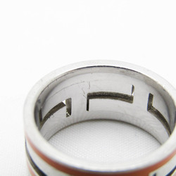 Hermes Move H Silver 925 Band Ring Orange,Silver