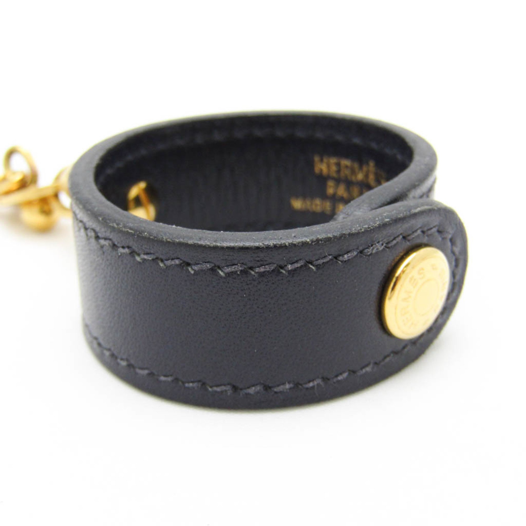 Hermes Glove Holder Keyring (Black,Gold)