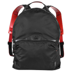 Christian Louboutin Buckle Backpack Nylon Rucksack Daypack Studs 1185129 Black/Red Men's ITYUQ4NKM36K