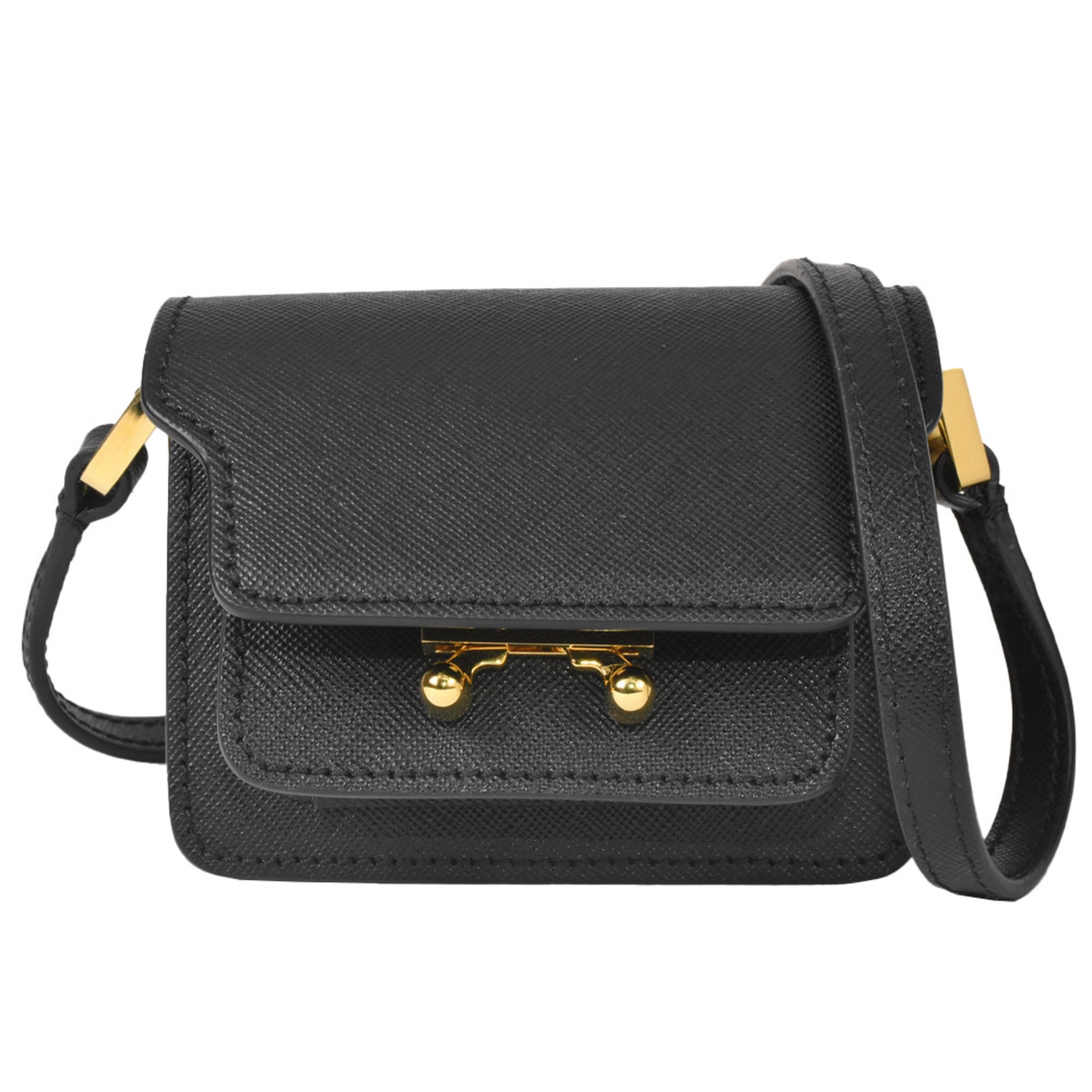 MARNI TRUNK Bag Nano Shoulder Trunk SBMP079NO1 Black Saffiano Leather Women's IT8OY35ACF3V