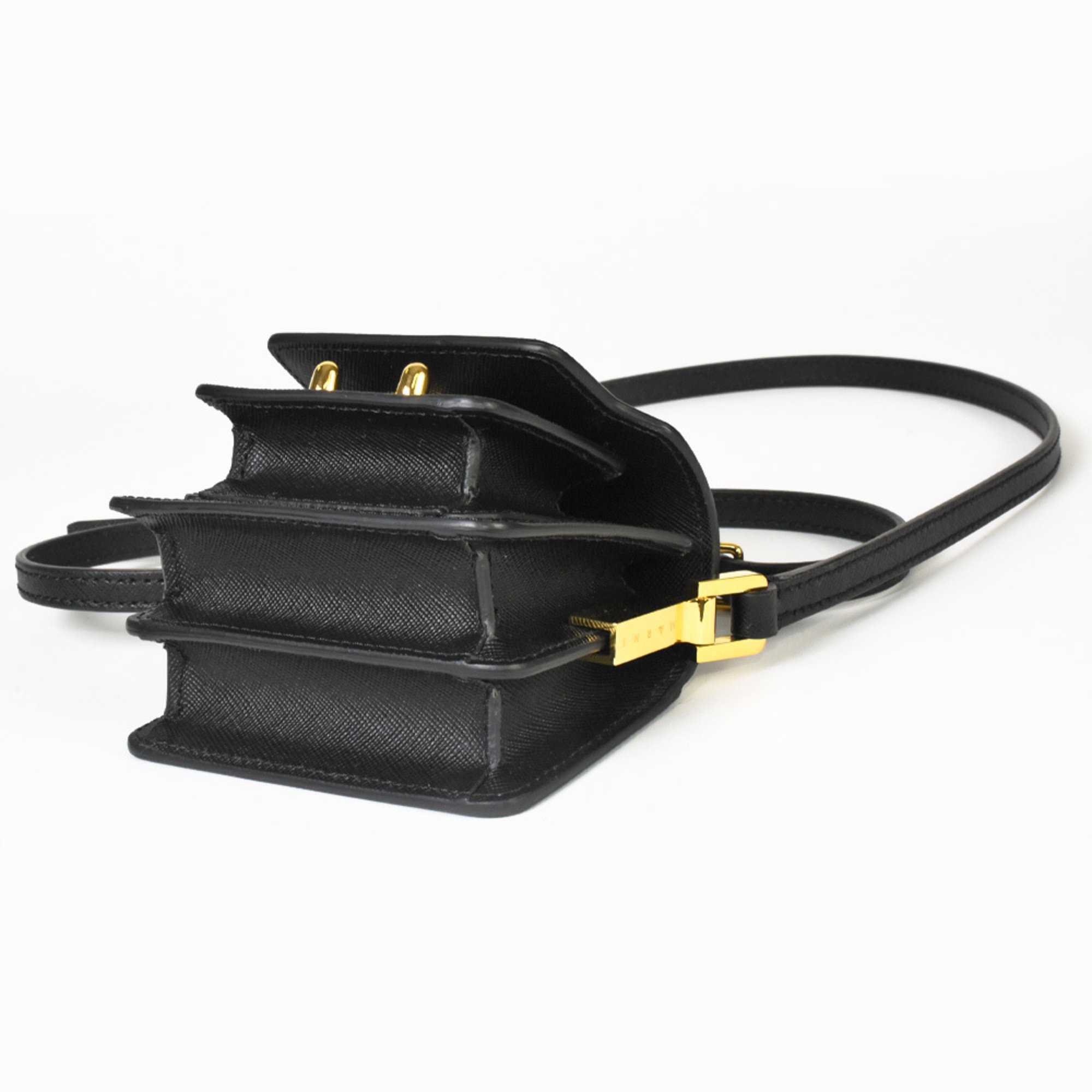 MARNI TRUNK Bag Nano Shoulder Trunk SBMP079NO1 Black Saffiano Leather Women's IT8OY35ACF3V