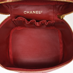 CHANEL Coco Mark Vanity Bag Handbag Caviar Skin A01998 Red ITTFYWYIHGQ0
