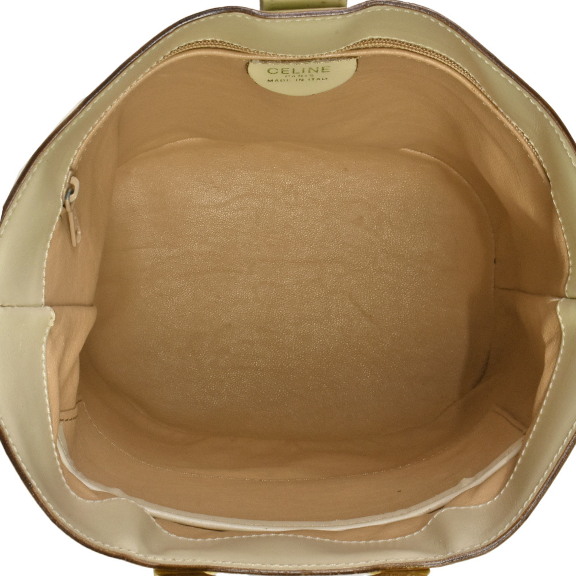 CELINE Circle Shoulder Bag Leather White ITU41KS1V6SC