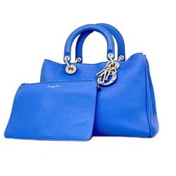 Christian Dior Handbag Diorissimo Leather Blue Women's
