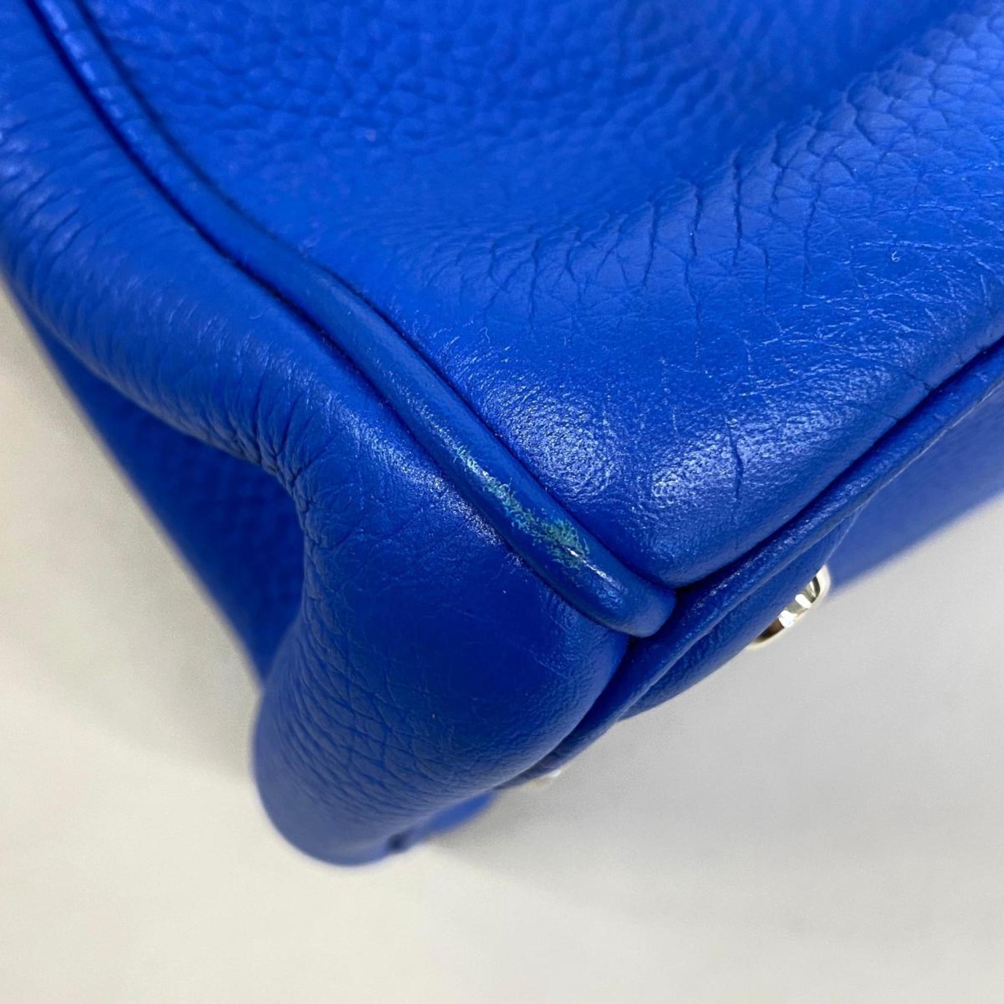 Christian Dior Handbag Diorissimo Leather Blue Women's