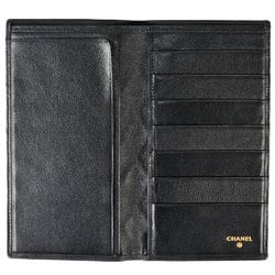 CHANEL Wild Stitch Bi-fold Long Wallet Leather Black IT7ZS55ZA3ZO