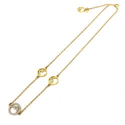 FENDI FF F is Fendi Necklace Rhinestone Gold Color for Women