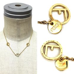 FENDI FF F is Fendi Necklace Rhinestone Gold Color for Women