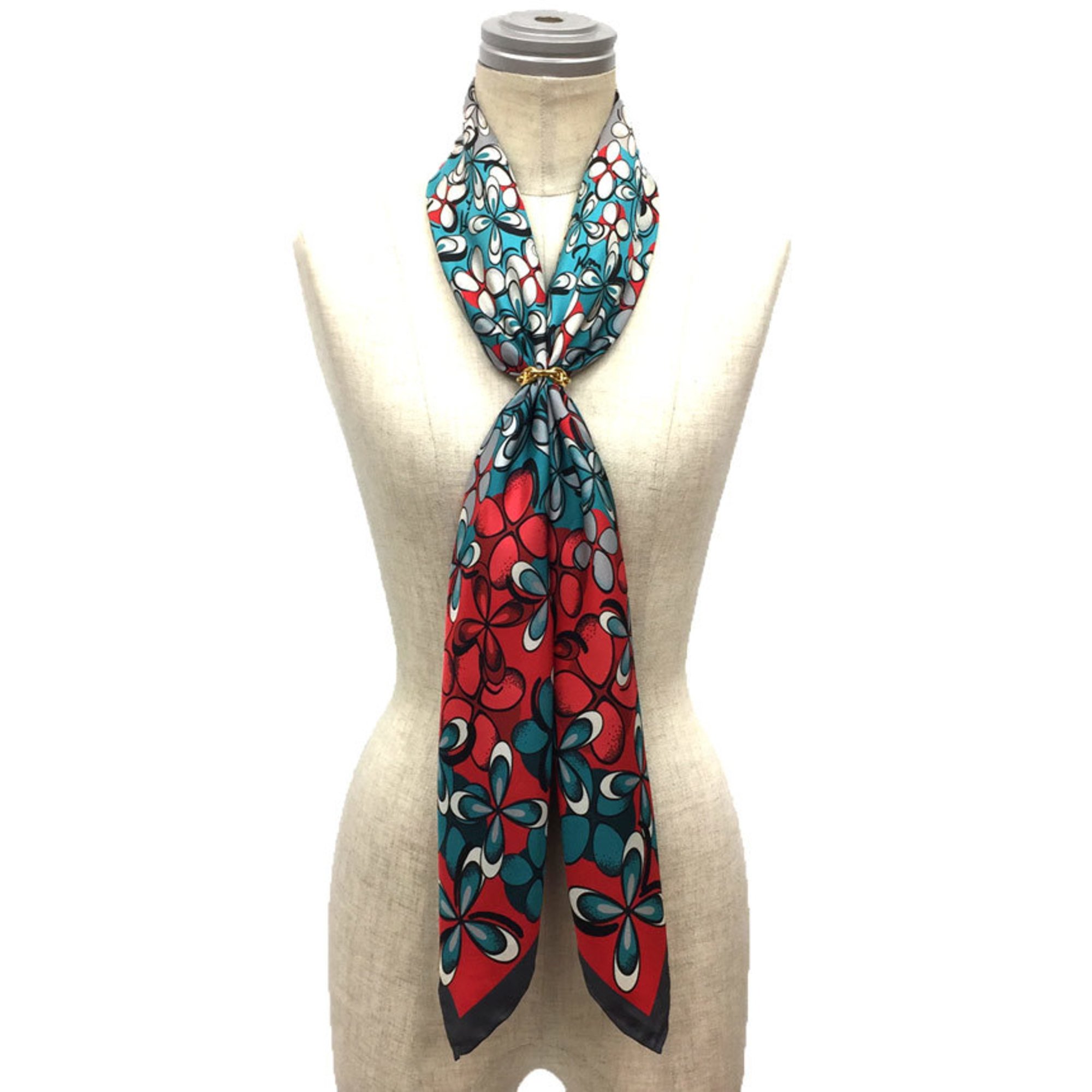 FENDI Scarf Muffler FXT091 U3W FOULARD TWILL FIORI Silk Flower Fendi