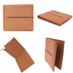 TOD'S Folding Wallet Billfold Leather Camel Brown