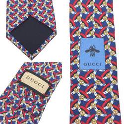 GUCCI Gucci tie belt pattern silk blue x red men's