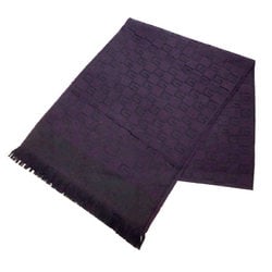 GUCCI GG pattern stole silk wool dark purple scarf unisex