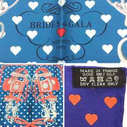 HERMES Hermes Carré 45 Scarf Muffler Brides de Gala Love Purple x Blue 100% Silk