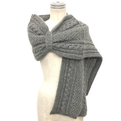 Valentino Garavani Cashmere Stole Grey 7WV00487-AZST01 Rhinestone Ribbon