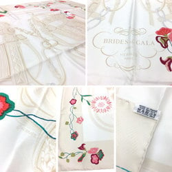 HERMES Scarf Muffler Carre 90 BRIDES de GALA par Flower Embroidery Print Ivory