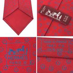 Hermes HERMES tie, polka dot pattern, geometric red, men's