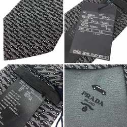 PRADA tie, car pattern, 30890, UCR77, gray x black,