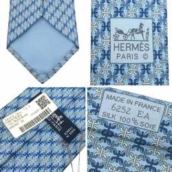 Hermes HERMES Necktie Silk Twill Tie Blue PARENTHESES 606252T 02 CRAVATE TWILL 8CM Light CIEL/BLEU/BLANC Men's