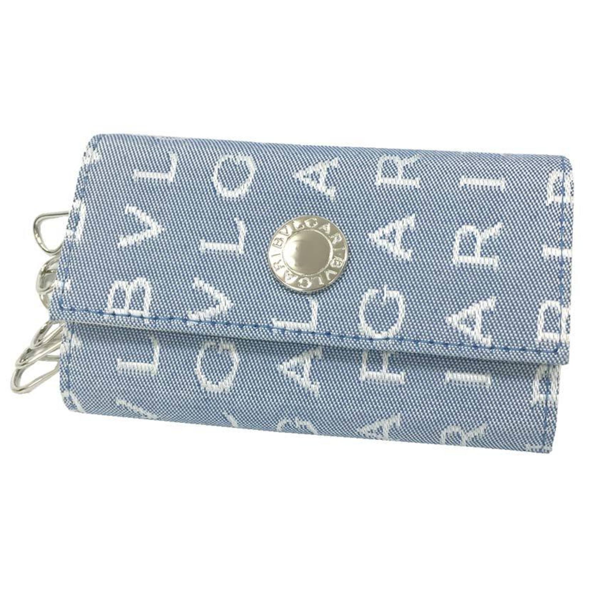 BVLGARI Bulgari Mania Key Case 22356 Light Blue Men's Women's Wallet