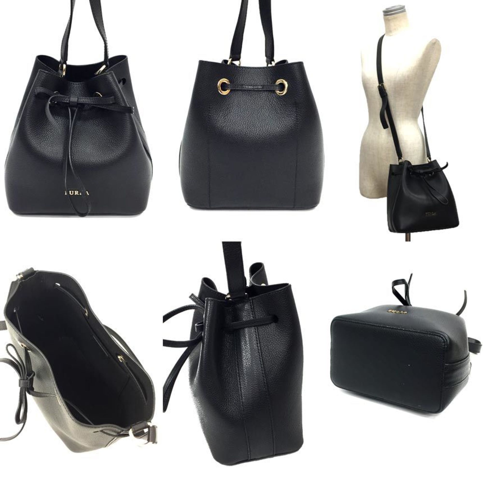 FURLA Costanza shoulder bag COSTANZA MINI DRAWSTRING leather black