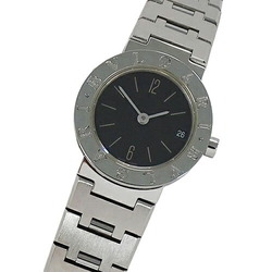BVLGARI Women's Watch Date Quartz Stainless Steel SS BB23SS Silver Black Polished
