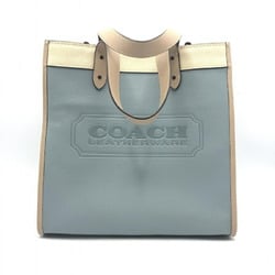 COACH Color Block Patch Cloth J2132-C5026 Blue Ivory Polished Pebble Leather Coach
