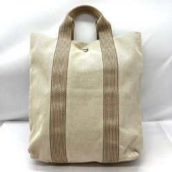 HERMES New Foult Cabas Hermes Beige x Brown Tote Bag Handbag