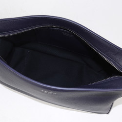 Salvatore Ferragamo Bag Recent Model Embossed Wrist Strap Calf Leather Clutch Handbag Pouch Dark Purple Men's K4073