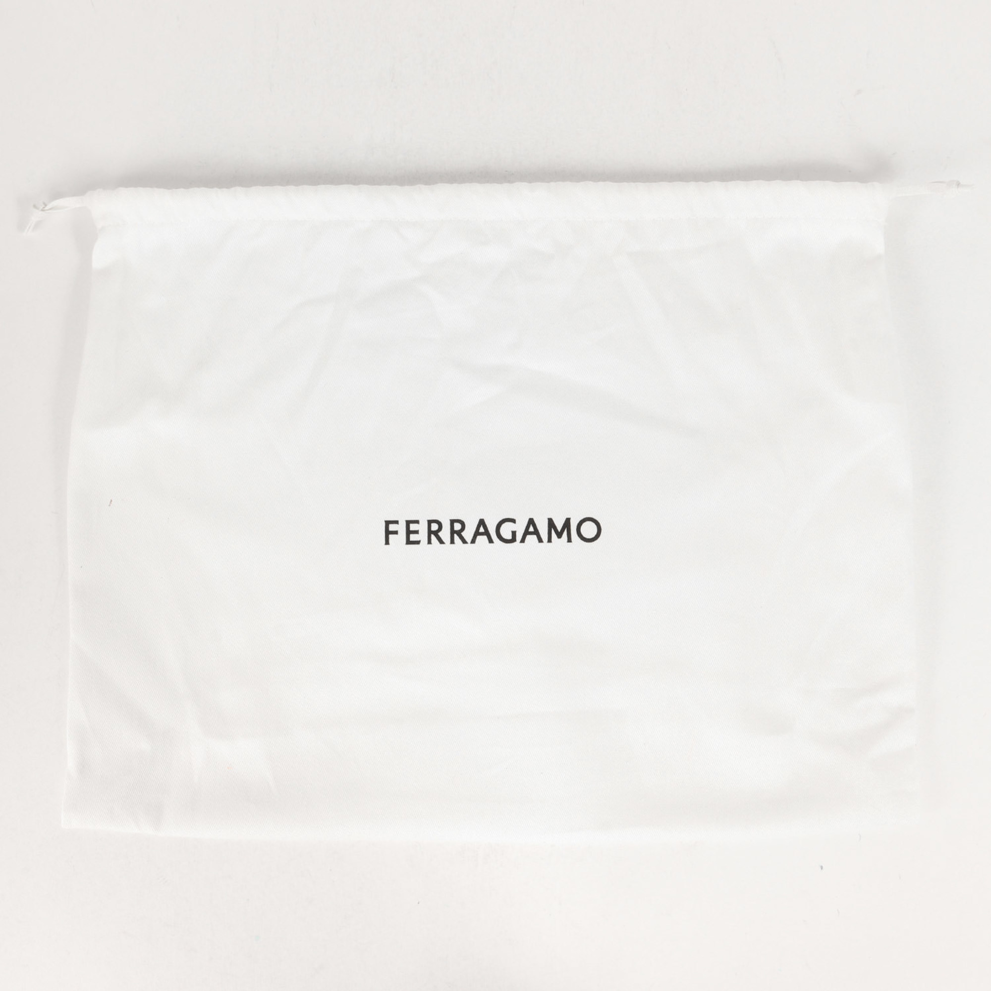 Salvatore Ferragamo Bag Recent Model Embossed Wrist Strap Calf Leather Clutch Handbag Pouch Dark Purple Men's K4073